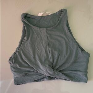 Elegant Gray Twist Front Tank Top